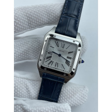 (준비완료/특급배송)NO.3464/AF공장 산토스31MM 실버다이얼 블루악어가죽스트랩